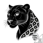 Tat tattoo sketch, black panther with glowing… – style Flux Inscriptions – tattoo sketch (28.11.2025 10:17)