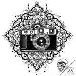 Tattoo sketch, rick’s silhouette with camera… – style Jaeger Mini – tattoo sketch (28.11.2025 14:57)