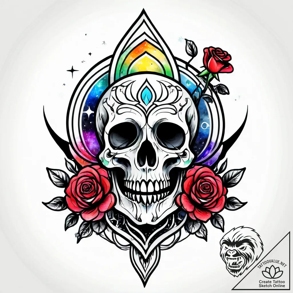 Tattoo design a watercolor nebula in soft, bl... - style Jagger Old - tattoo sketch (28.11.2025 17:57)