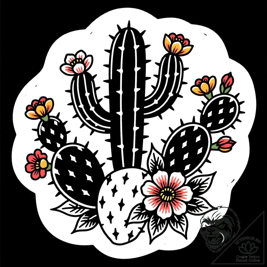 Tat tattoo sketch, cluster of desert cacti ad... - style Flux Inscriptions - tattoo sketch (28.11.2025 18:17)