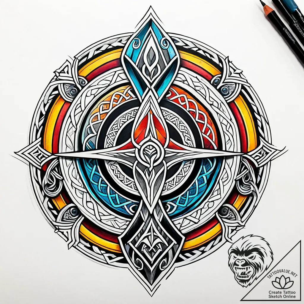 Tattoo design a stylized viking symbol for fa... - style Jaeger Simple - tattoo sketch (28.11.2025 18:37)