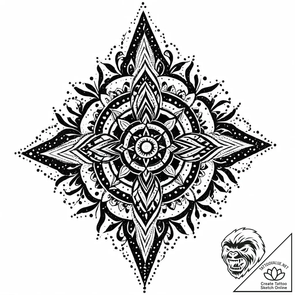 The abstract patterns of rust on a sheet of m... - style Jaeger Mini - tattoo sketch (28.11.2025 22:56)