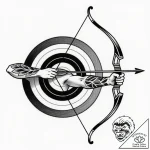 A classic bow and arrow target, precision,, t… – style Flux Inscriptions – tattoo sketch (28.11.2025 23:37)