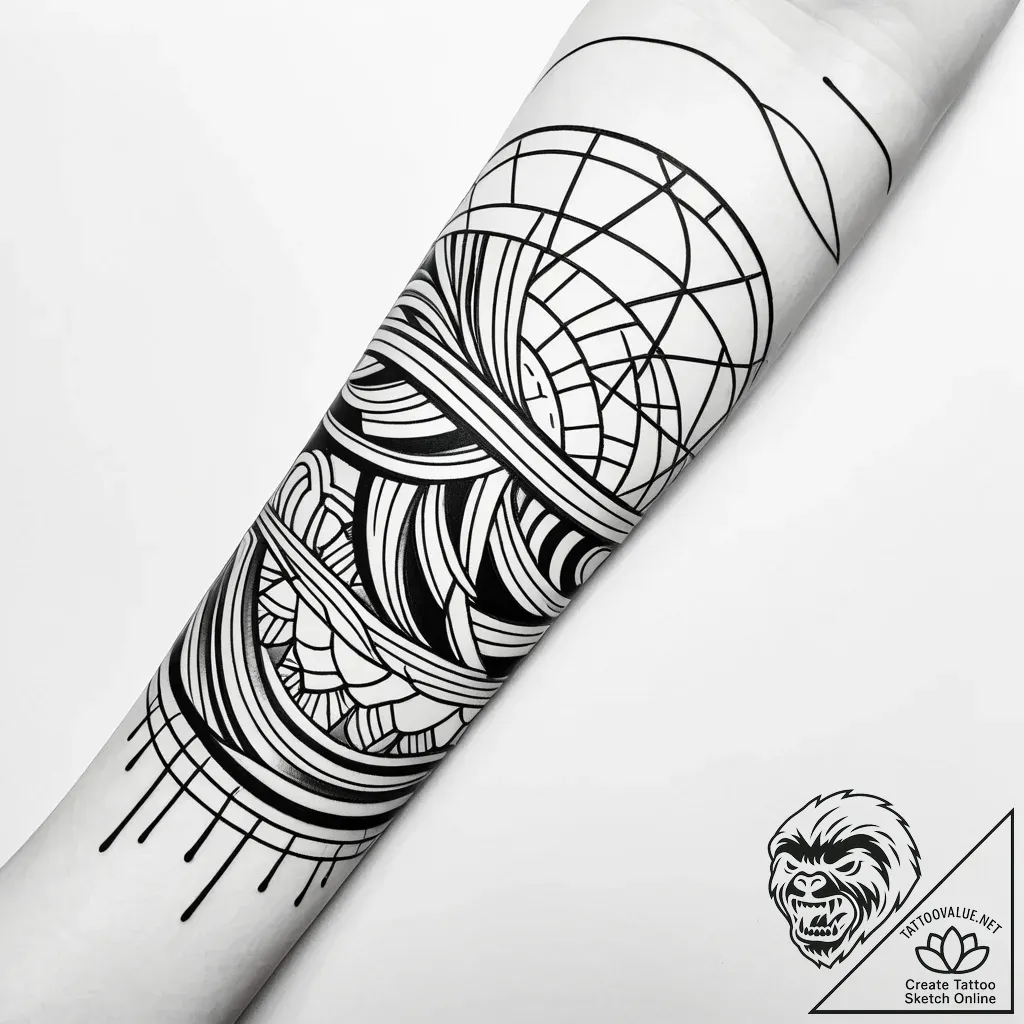 браслет, ink illustration for tattoo, black a... - style Jaeger Simple - tattoo sketch (29.11.2025 02:36)