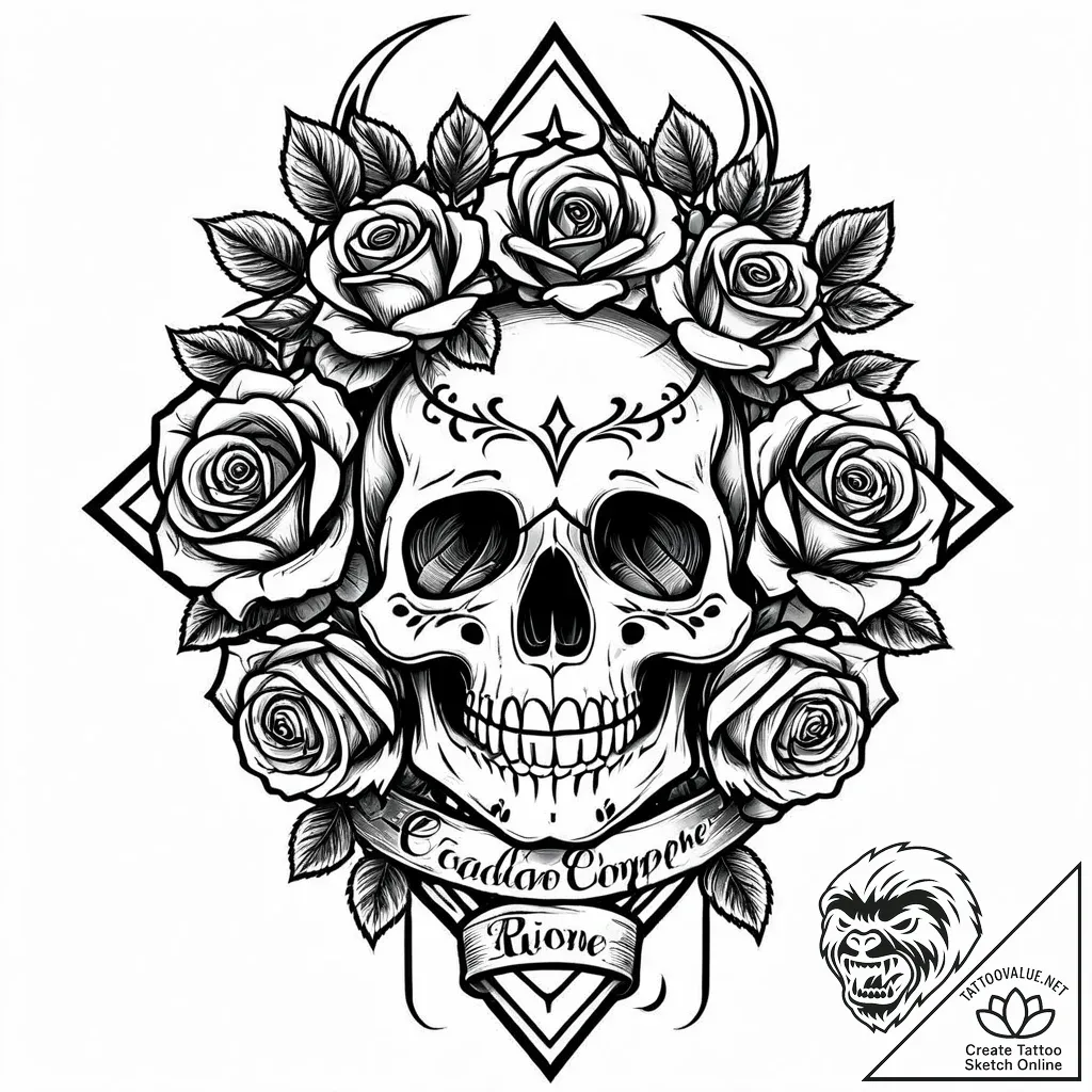 Forest, tattoo flash sheet design, chicano ta... - style Jaeger Mini - tattoo sketch (29.11.2025 02:56)