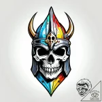 Tattoo sketch, skull adorned with medieval kn… – style Jagger Old – tattoo sketch (29.11.2025 03:16)