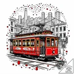 A street-level view of the iconic cable cars… – style Jaeger Mini – tattoo sketch (29.11.2025 04:16)