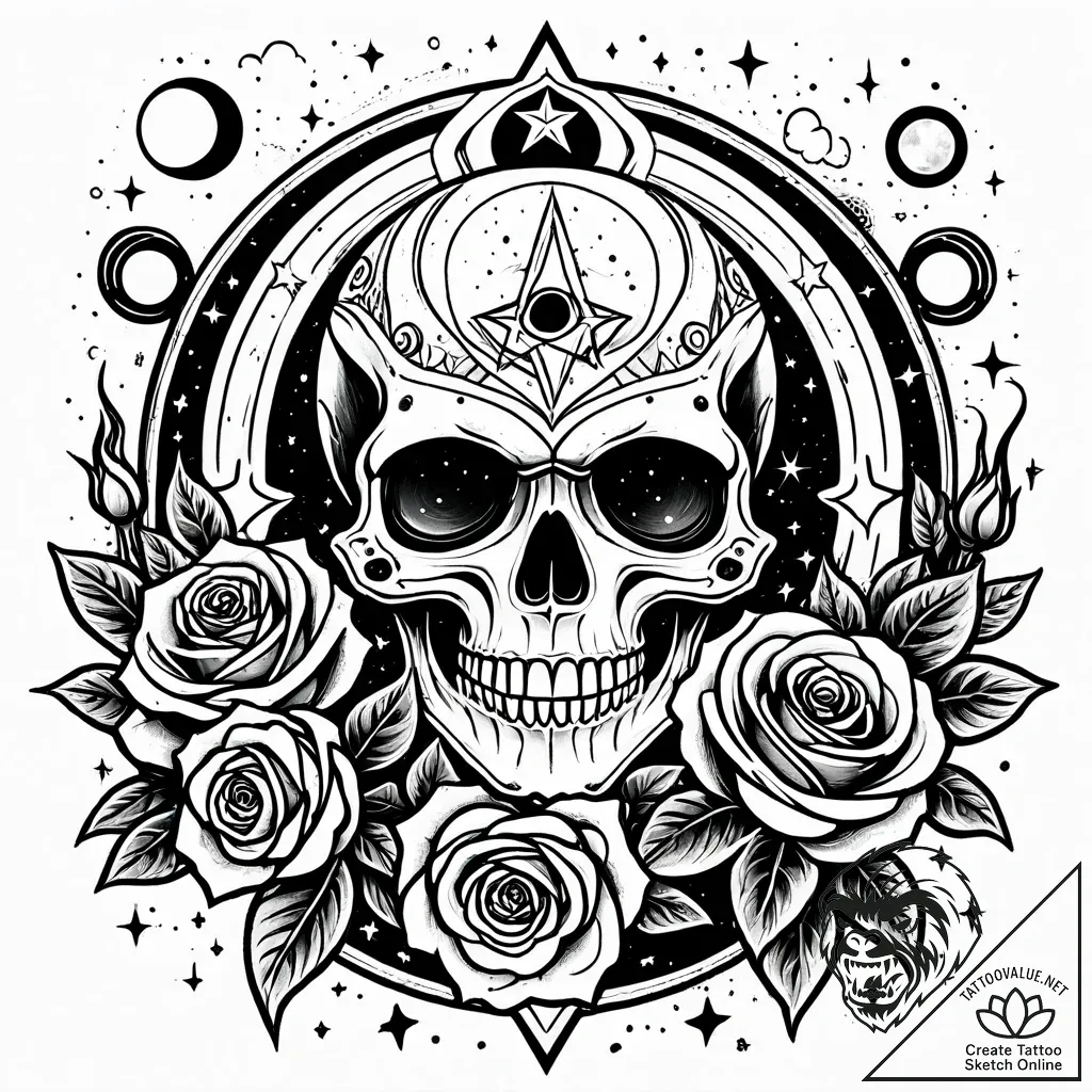 Tattoo sketch, jim standing on planet surface... - style Jaeger Simple - tattoo sketch (29.11.2025 05:16)