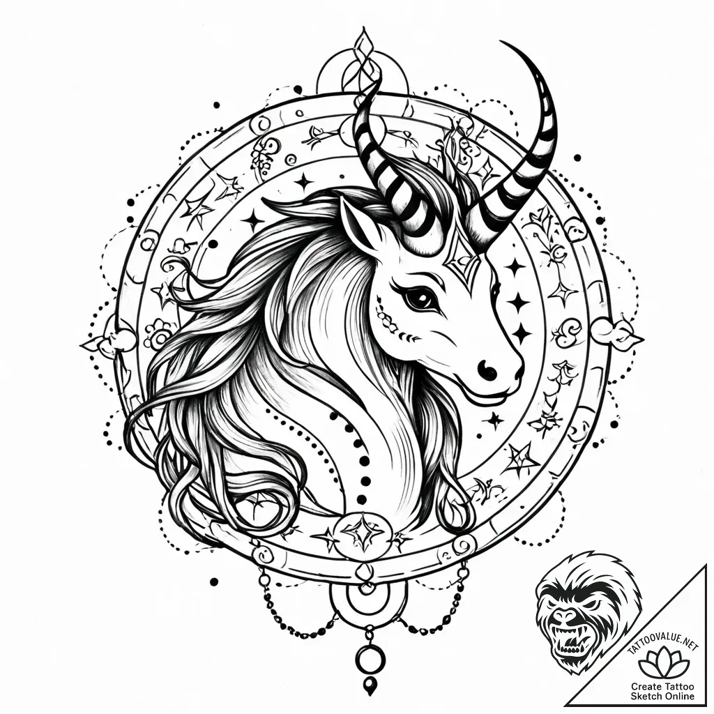 Tattoo design an abstract watercolor portrait... - style Jaeger Mini - tattoo sketch (29.11.2025 05:36)