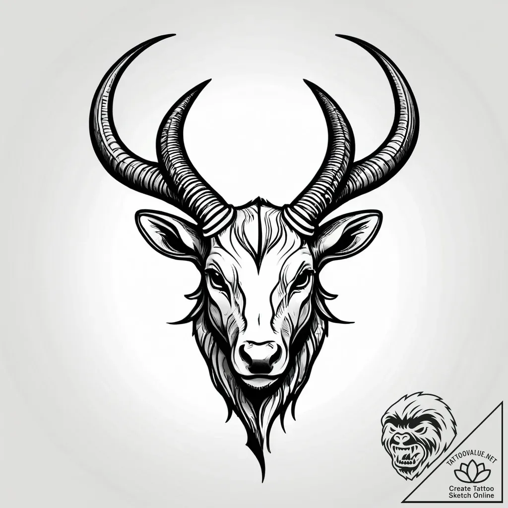 Horns, tattoo sketch design, fine lines, deli... - style Jagger Old - tattoo sketch (29.11.2025 05:56)