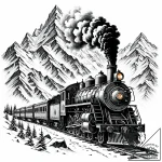 A powerful steam locomotive chugging through… – style Jaeger Mini – tattoo sketch (29.11.2025 08:16)