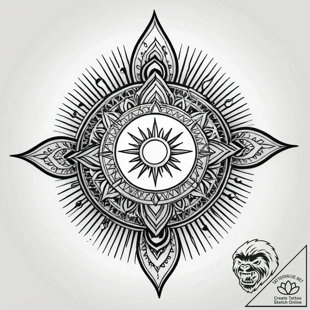 A tattoo design of the hand of god symbol, wi... - style Jagger Old - tattoo sketch (29.11.2025 08:36)