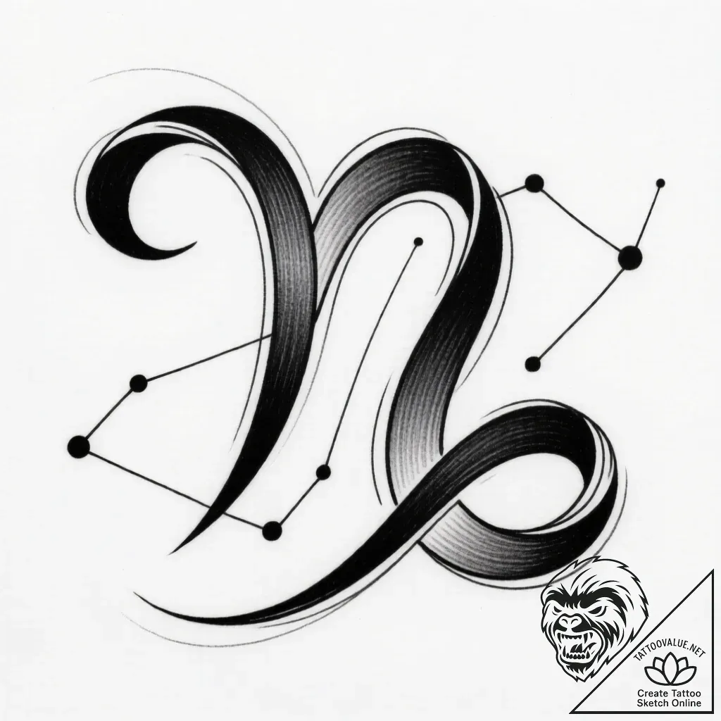 Tattoo design an abstract blend of colors and... - style Flux Inscriptions - tattoo sketch (29.11.2025 08:57)