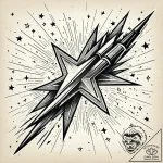 Shooting star, retro pixel art style, tattoo… – style Jaeger Simple – tattoo sketch (29.11.2025 09:16)