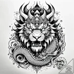 Tattoo sketch, half-lion, half-human warrior… – style Jaeger Simple – tattoo sketch (29.11.2025 10:37)