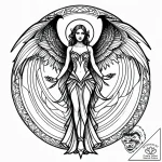 Abyssal angel with torn robes, artistic tatto… – style Jagger Old – tattoo sketch (29.11.2025 12:37)