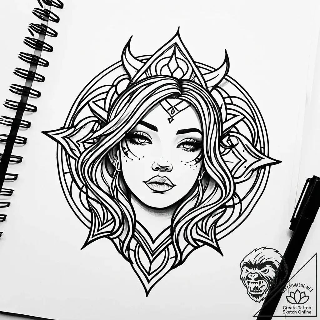 Notebook with a simple, profound sketch, tatt... - style Jaeger Simple - tattoo sketch (29.11.2025 14:37)