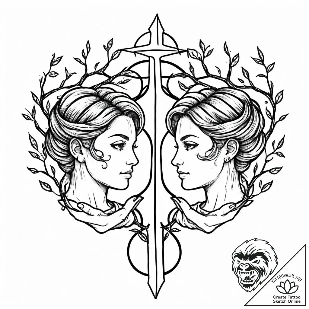 Tattoo sketch "i think" text for gemini, with... - style Jaeger Mini - tattoo sketch (29.11.2025 14:57)