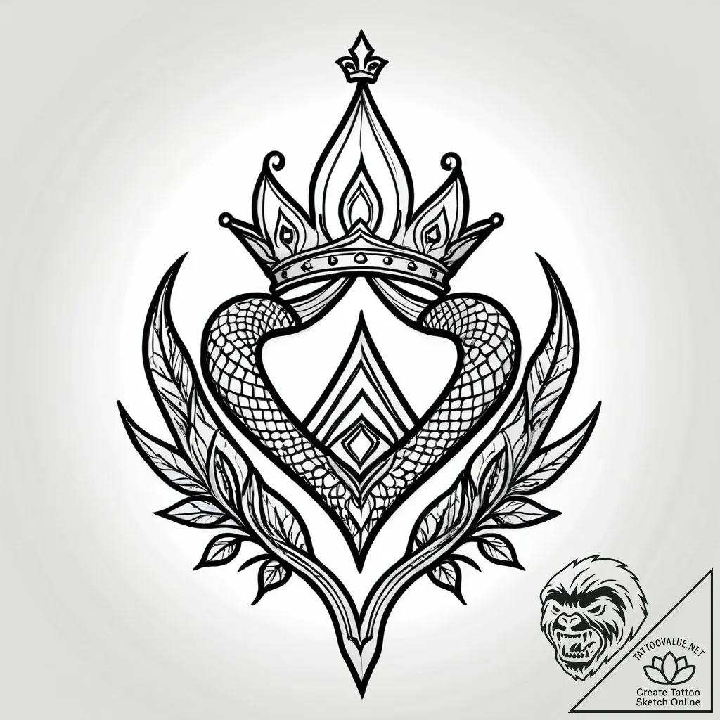 Etched crown shattered by serpent, tattoo lin... - style Jagger Old - tattoo sketch (29.11.2025 15:17)
