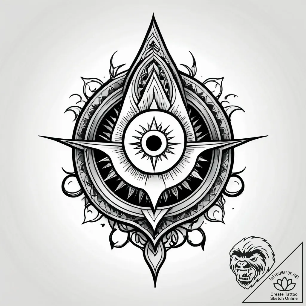 Monastery beneath spectral eclipse, tattoo li... - style Jagger Old - tattoo sketch (29.11.2025 17:39)