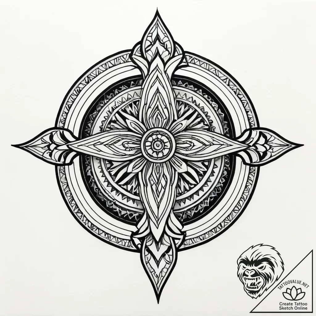 I, ink illustration for tattoo, dynamic compo... - style Jagger Old - tattoo sketch (29.11.2025 20:17)