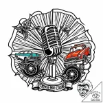 Tat tattoo sketch, retro fan with vintage mic… – style Jaeger Mini – tattoo sketch (29.11.2025 21:17)