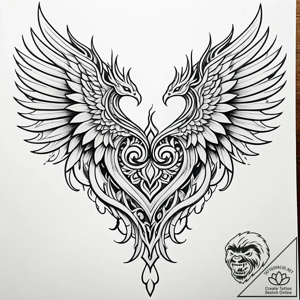 Burning wings chained to ice, artistic tattoo... - style Jaeger Simple - tattoo sketch (29.11.2025 22:17)