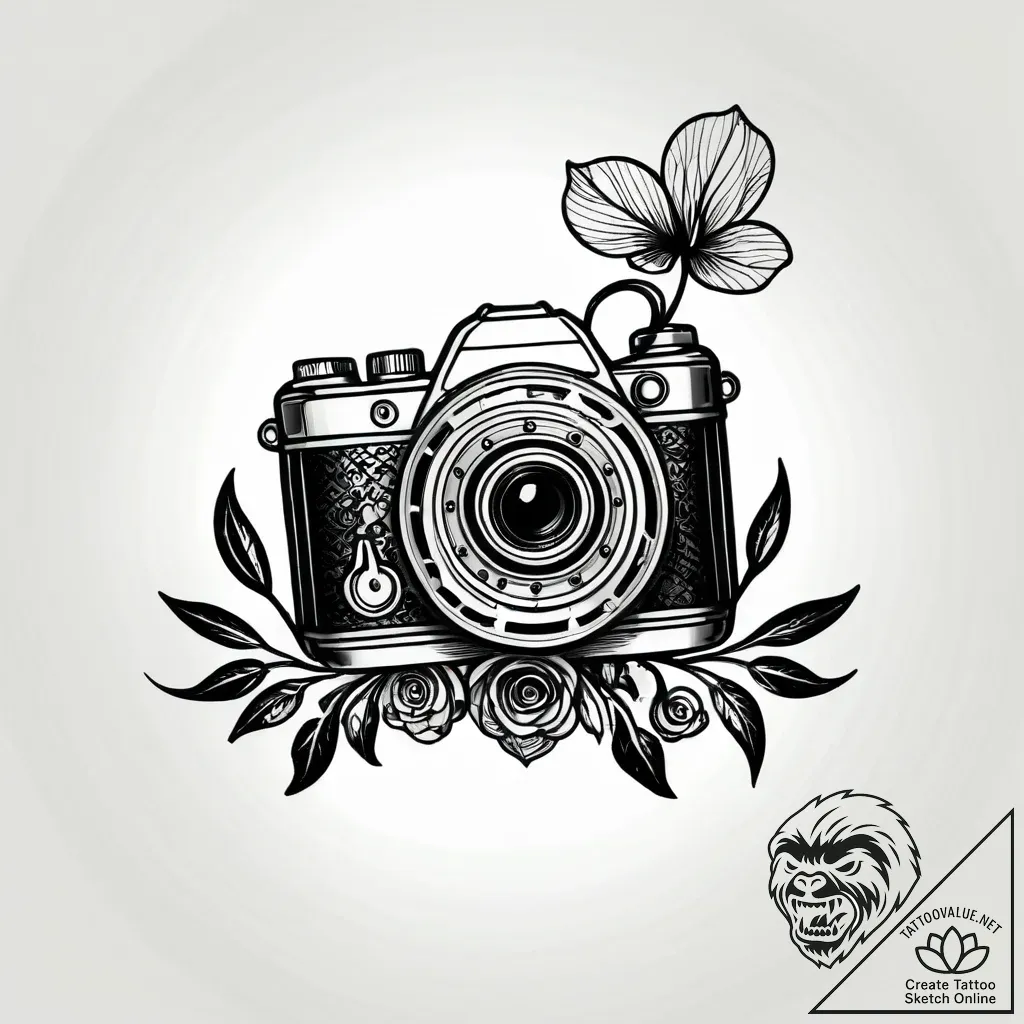Tat tattoo sketch, vintage camera with film r... - style Jagger Old - tattoo sketch (30.11.2025 00:17)
