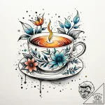 Tattoo sketch a detailed tiny teacup with a f… – style Jaeger Simple – tattoo sketch (30.11.2025 00:57)