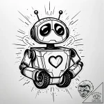 Eskiz.to, tattoo sketch, wall-e robotic heart… – style Jaeger Simple – tattoo sketch (30.11.2025 02:17)