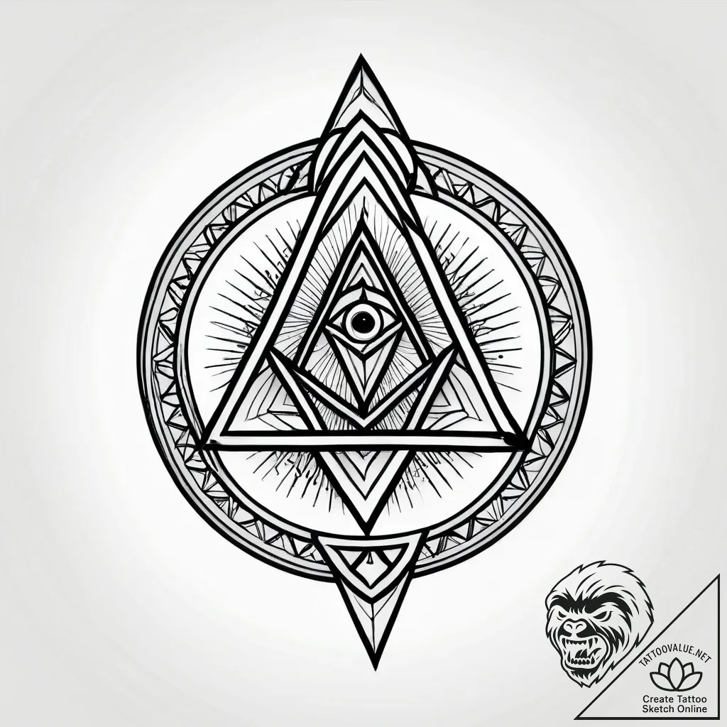 Tat tattoo sketch, sacred geometry combined w... - style Jagger Old - tattoo sketch (30.11.2025 04:16)