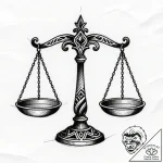 Weighing scales, held in perfect balance, con… – style Flux Inscriptions – tattoo sketch (30.11.2025 04:37)