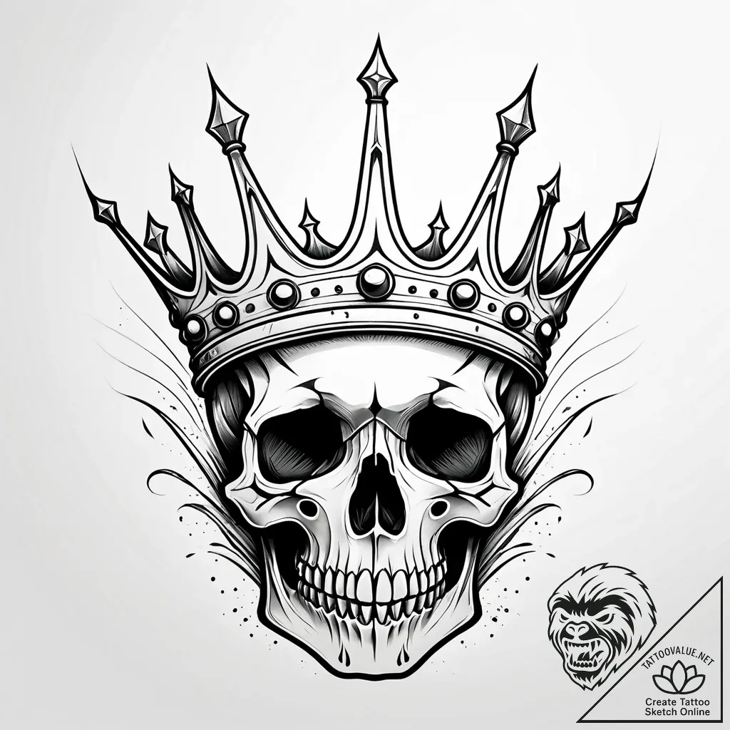Ivory relic crowned in bone, tattoo line art,... - style Jaeger Simple - tattoo sketch (30.11.2025 04:57)