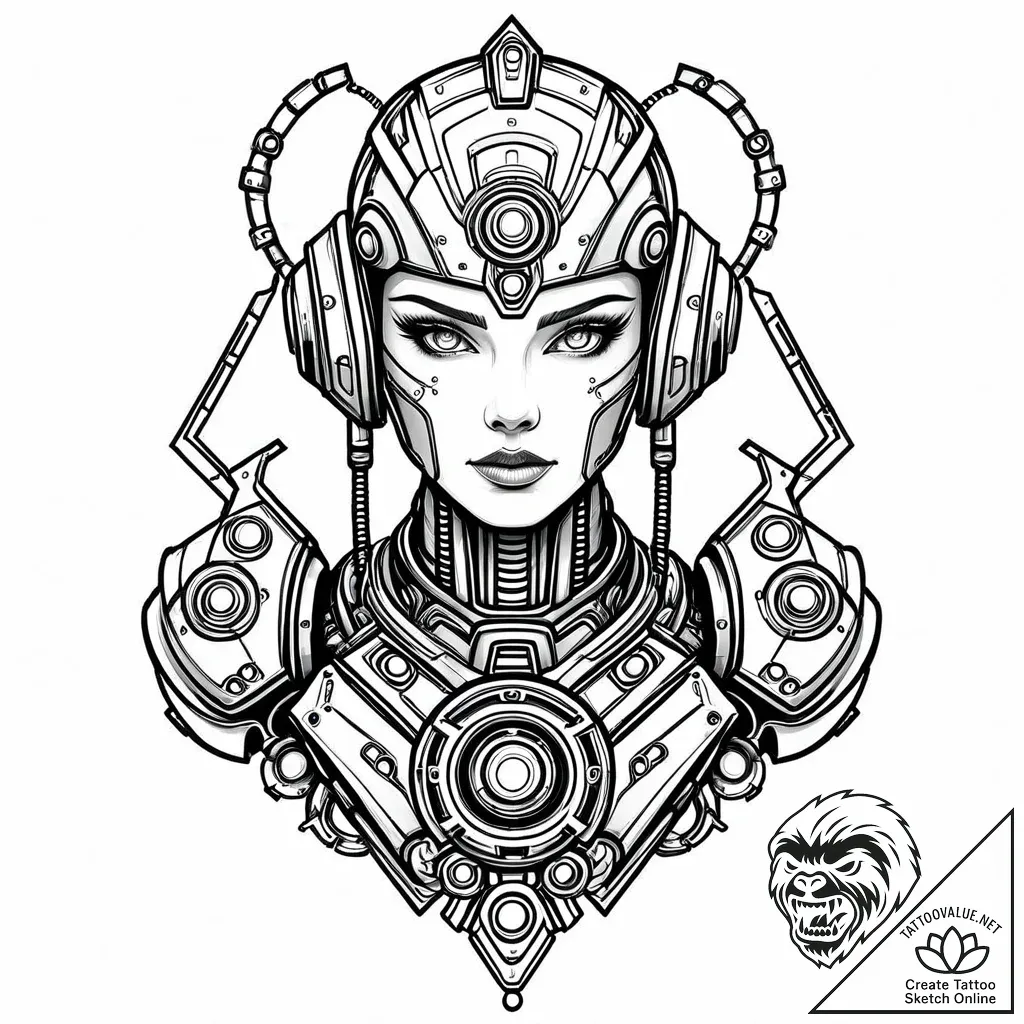 Eskiz.to, tattoo sketch, cappy serious female... - style Jaeger Mini - tattoo sketch (30.11.2025 07:56)