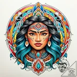 моана (moana, 2016), concept art for tattoo,… – style Jaeger Simple – tattoo sketch (30.11.2025 11:37)