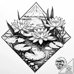 Tattoo sketch, white water lilies floating on… – style Jaeger Mini – tattoo sketch (30.11.2025 11:57)