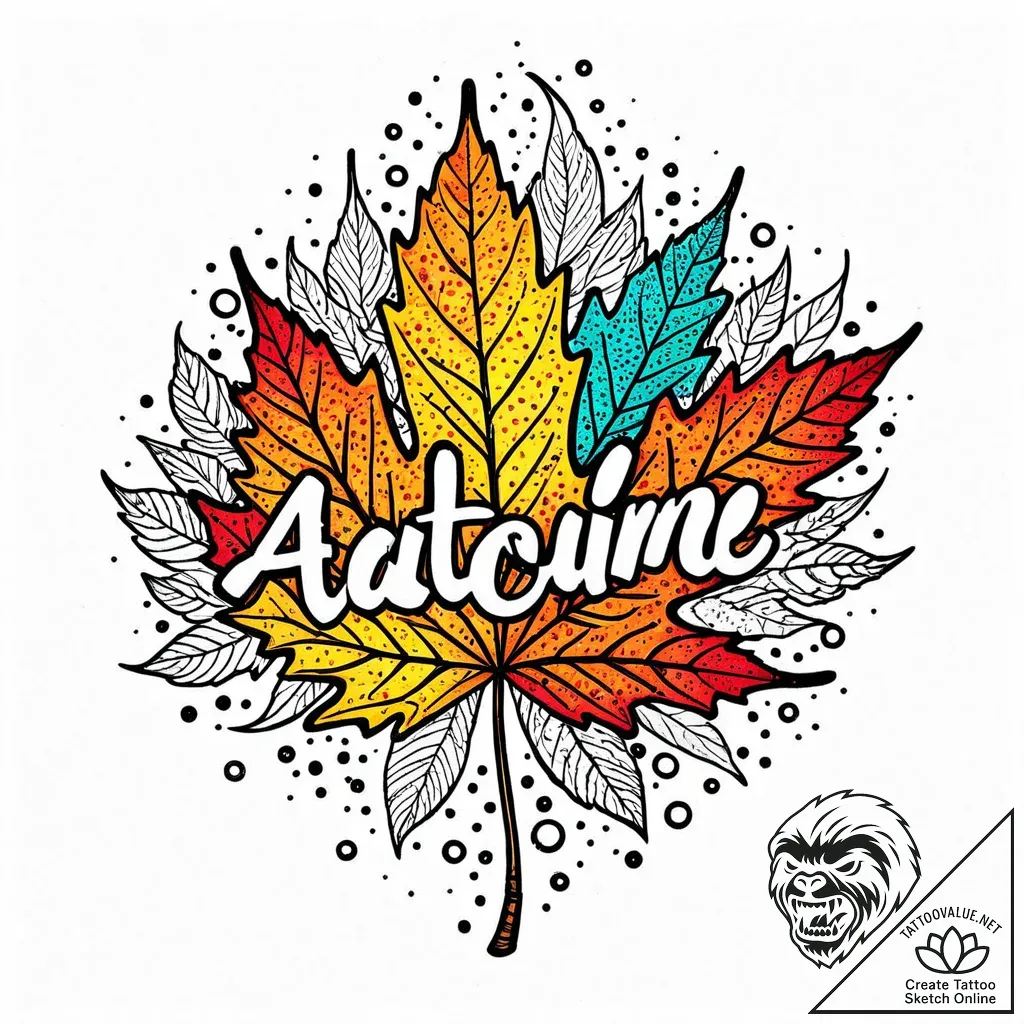 Tattoo design a single, falling autumn leaf w... - style Jaeger Mini - tattoo sketch (30.11.2025 13:16)