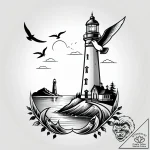 Tattoo sketch, lighthouse beam cutting throug… – style Jagger Old – tattoo sketch (30.11.2025 13:36)