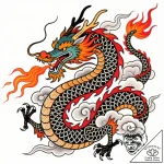 Tat tattoo sketch, japanese dragon coiling th… – style Flux Inscriptions – tattoo sketch (30.11.2025 13:57)