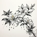 Jasmine vine climbing up a woman’s spine, tat… – style Jaeger Simple – tattoo sketch (30.11.2025 14:17)