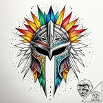 Spartan helmet with a deep crack, artistic ta… – style Jaeger Simple – tattoo sketch (30.11.2025 15:37)