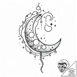 месяц, tattoo sketch design, black outline on… – style Jaeger Mini – tattoo sketch (30.11.2025 17:16)