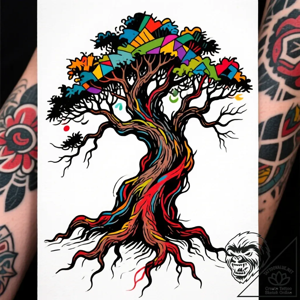 Tattoo sketch, dragon wrapped around ancient... - style Flux Inscriptions - tattoo sketch (30.11.2025 17:41)