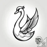 Swan, artistic tattoo sketch, black outline o… – style Jagger Old – tattoo sketch (30.11.2025 21:17)