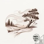 Tattoo design a strong gust of wind shaping a… – style Flux Inscriptions – tattoo sketch (30.11.2025 22:57)