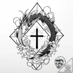 Koi dragon emerging from portal, tattoo sketc… – style Jaeger Mini – tattoo sketch (30.11.2025 23:37)