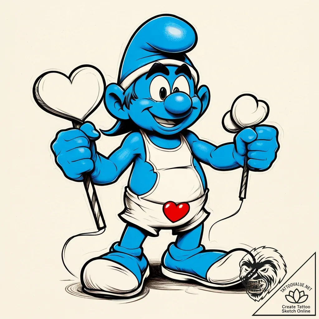 Tattoo sketch, hefty smurf, the smurfs (2011)... - style Jaeger Simple - tattoo sketch (01.12.2025 00:37)