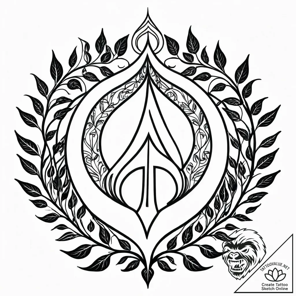 Tattoo design a virgo symbol emerging from fe... - style Jagger Old - tattoo sketch (01.12.2025 02:37)