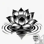 Tat tattoo sketch, serene lotus blossom float… – style Flux Inscriptions – tattoo sketch (01.12.2025 02:57)