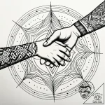 Tattoo sketch a family of abstract figures ho… – style Jaeger Simple – tattoo sketch (01.12.2025 03:17)